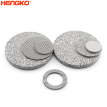 Sintered mesh powder 0.2-120 micron bronze metal 316L stainless steel filter disc